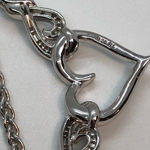 925 Sterling silver and diamond heart necklace.